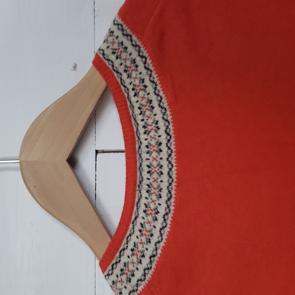 JCrew fairisle vneck fine merino sweater M/L - Picture 3 of 5